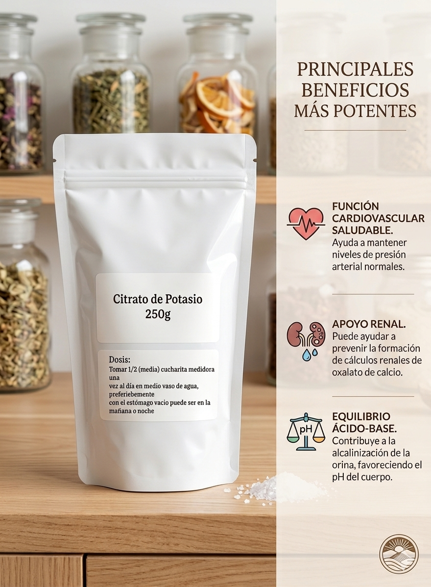 Citrato de Potasio en polvo 250gr