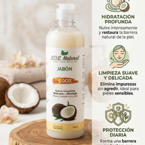 Jabón orgánico líquido natural de coco / 500ml