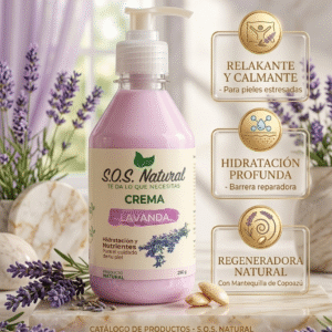 Crema corporal natural de lavanda sin químicos 250ml