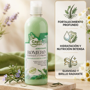 Acondicionador natural Romero, Vitamina E y Colágeno 500ml