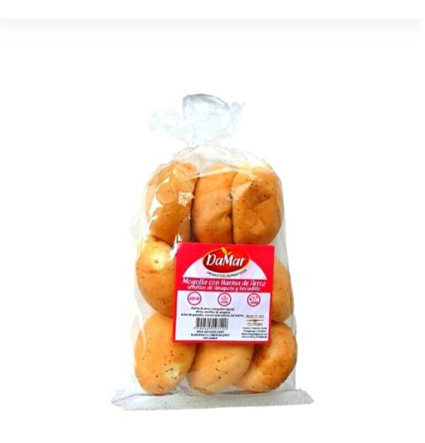 Mogollas de arroz y amapola con bocadillo  sin gluten, vegano, sin azúcar