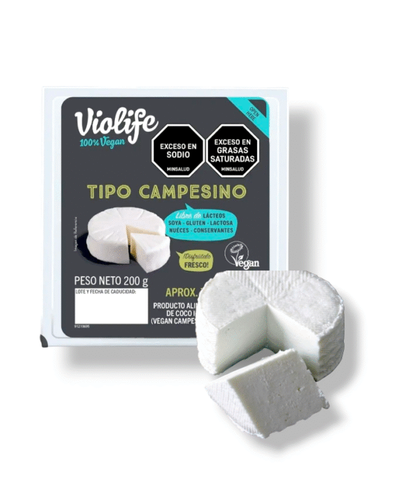 Queso vegano a base de coco estilo campesino redondo/200gr/violife