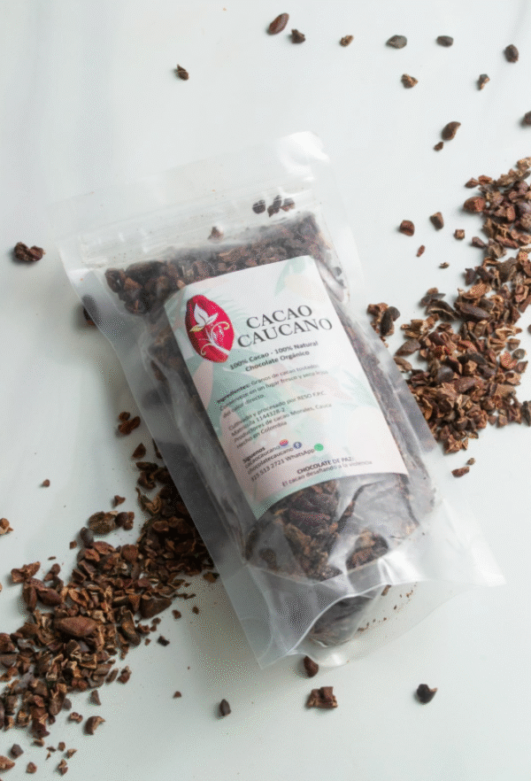 Nibs de cacao orgánico, sin azúcar, vegano 100gr/ Caucano