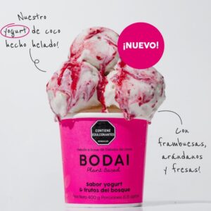 Helado vegano frutos rojos/ sin azúcar/ Bodai / 400gr