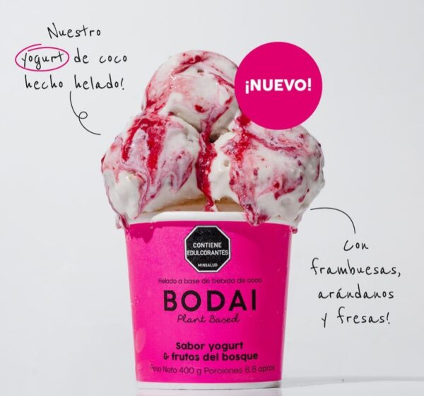 Helado vegano frutos rojos/ sin azúcar/ Bodai / 400gr