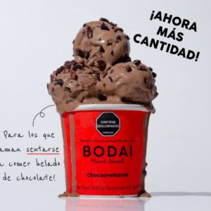 Helado vegano chocoavellnas, sin azúcar/ Bodai/ 400gr