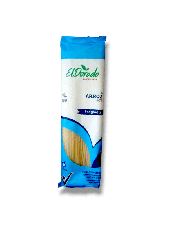 Pasta de arroz sin gluten y vegana tipo espaguetis