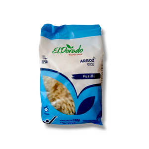 Pasta de arroz sin gluten y vegana tipo fusilli