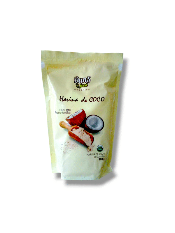 Harina de coco orgánica sin gluten, sin azúcar 500gr