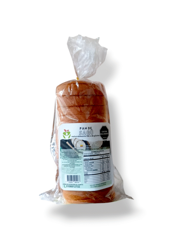 Pan tajado de Sagu con aceite de oliva, sin gluten, sin azúcar, sin lácteos