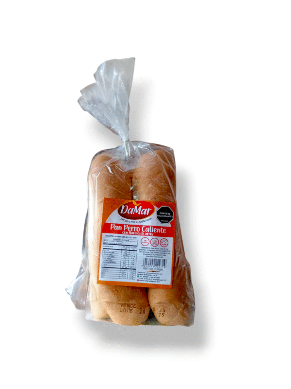 Pan perro de arroz con harina de arroz, sin gluten, vegano, sin azúcar x4 und/ 304 gr