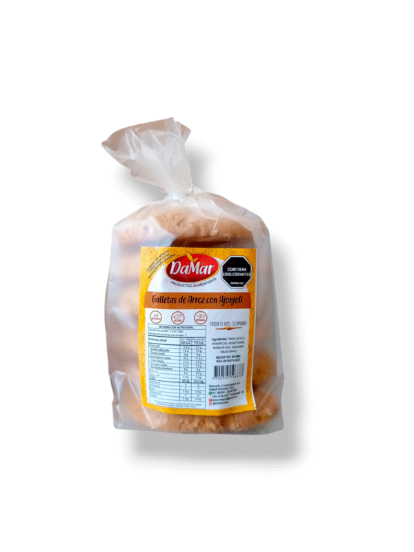 Galleta arroz con ajonjolí vegano, sin gluten, sin azúcar x6und