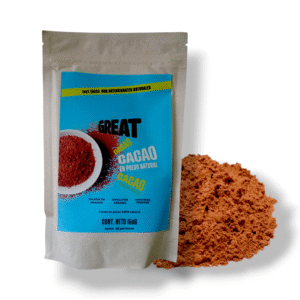 Cacao en polvo orgánico (instantáneo) sin azúcar, sin soja / 150gr / Great cacao
