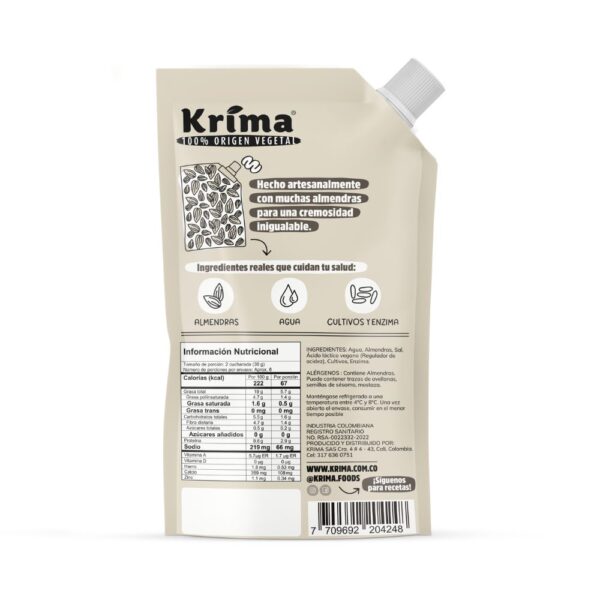Queso crema de almendra 170g vegano / Krima - Image 4