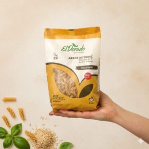 Pasta de arroz integral sin gluten y vegana tipo minifusilli / 259 gr