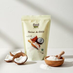 Harina de coco orgánica sin gluten, sin azúcar 500gr