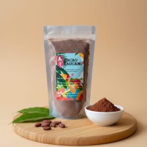 Cacao molido en polvo orgánico 100gr, vegano, sin azúcar/ Caucano