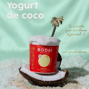 Yogurt vegano de coco con probióticos y sin azúcar / litro/ Bodai /