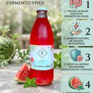 Kombucha Sandía menta / litro / bebida probiótica / 1524 gr