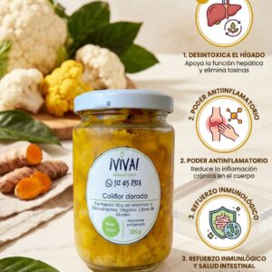 Coliflor orgánica dorada (cúrcuma) orgánico/ 240gr/ probióticos