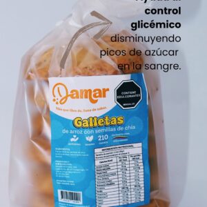 Galleta arroz con chía, vegano, sin gluten, sin azúcar x6und/ 72 gr