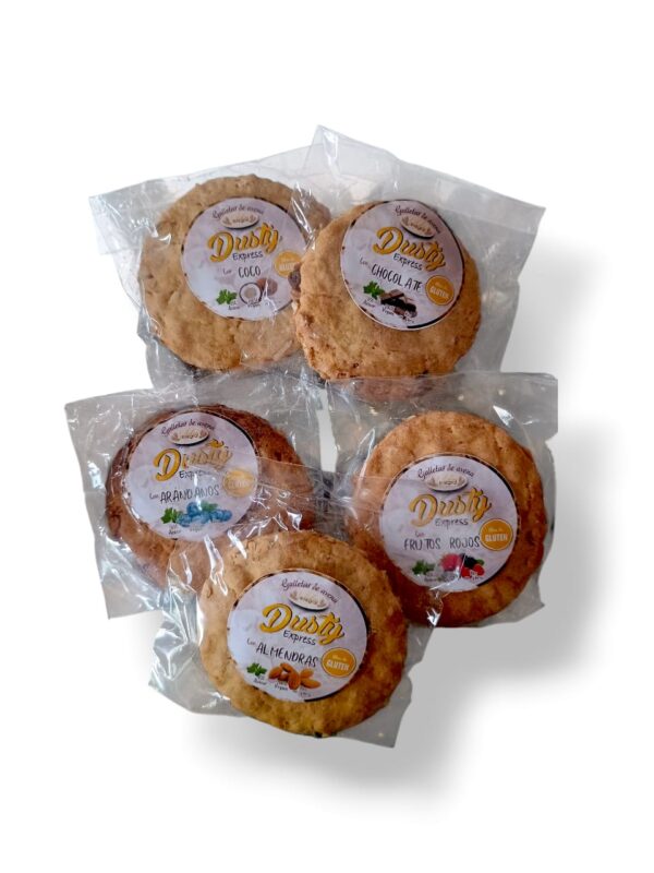 Galletas de avena mixtas mini 28gr - Sin gluten, vegana y sin azúcar (1und)