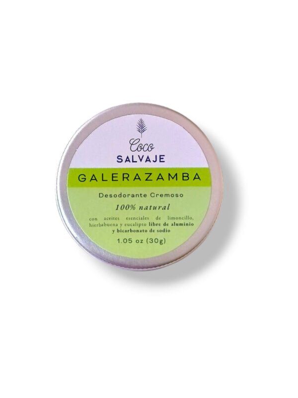 Desodorante Galerazamba 30gr/Sin aluminio/Sin bicarbonato/Coco Salvaje