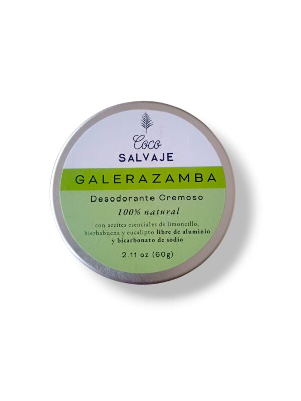 Desodorante Galerazamba 60gr/Sin aluminio/Sin bicarbonato/Coco Salvaje