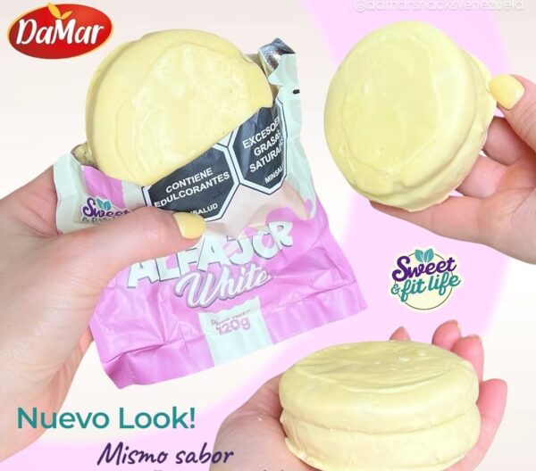 Alfajor blanco de almendra 120gr / sin gluten, sin lácteos y sin azúcar
