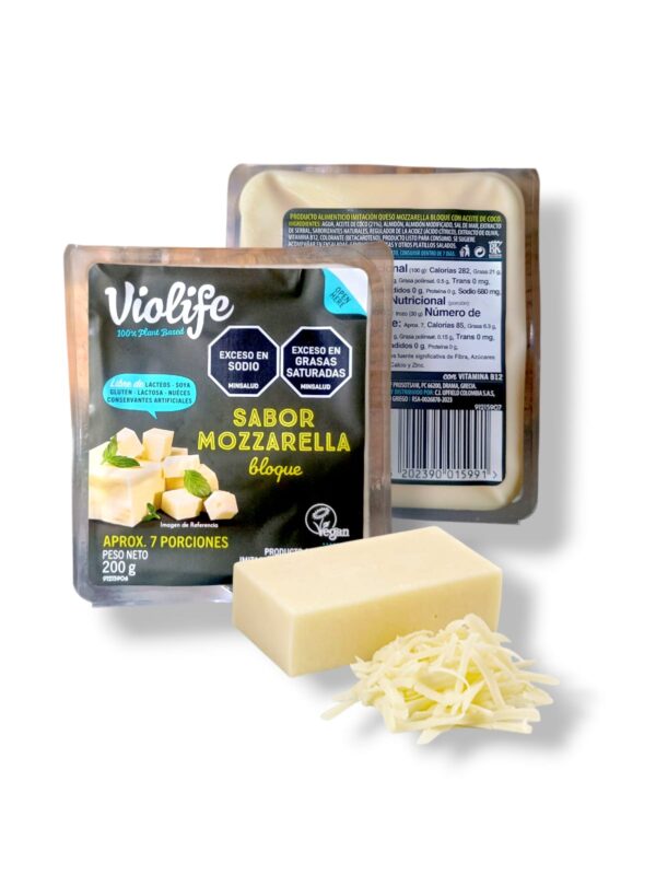 Queso de coco estilo Mozarella en bloque 200gr  - Vegano