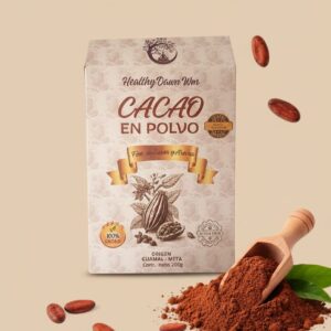 Cacao en polvo instantáneo, vegano, sin azúcar, orgánico al 100% 200g