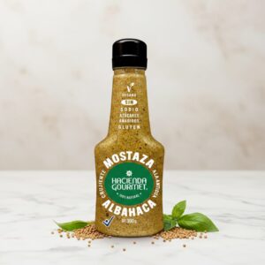 Mostaza natural con albahaca 380g / Hacienda Gourmet