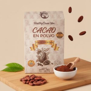 Cacao en polvo instantáneo, vegano, sin azúcar, orgánico al 100% 200g