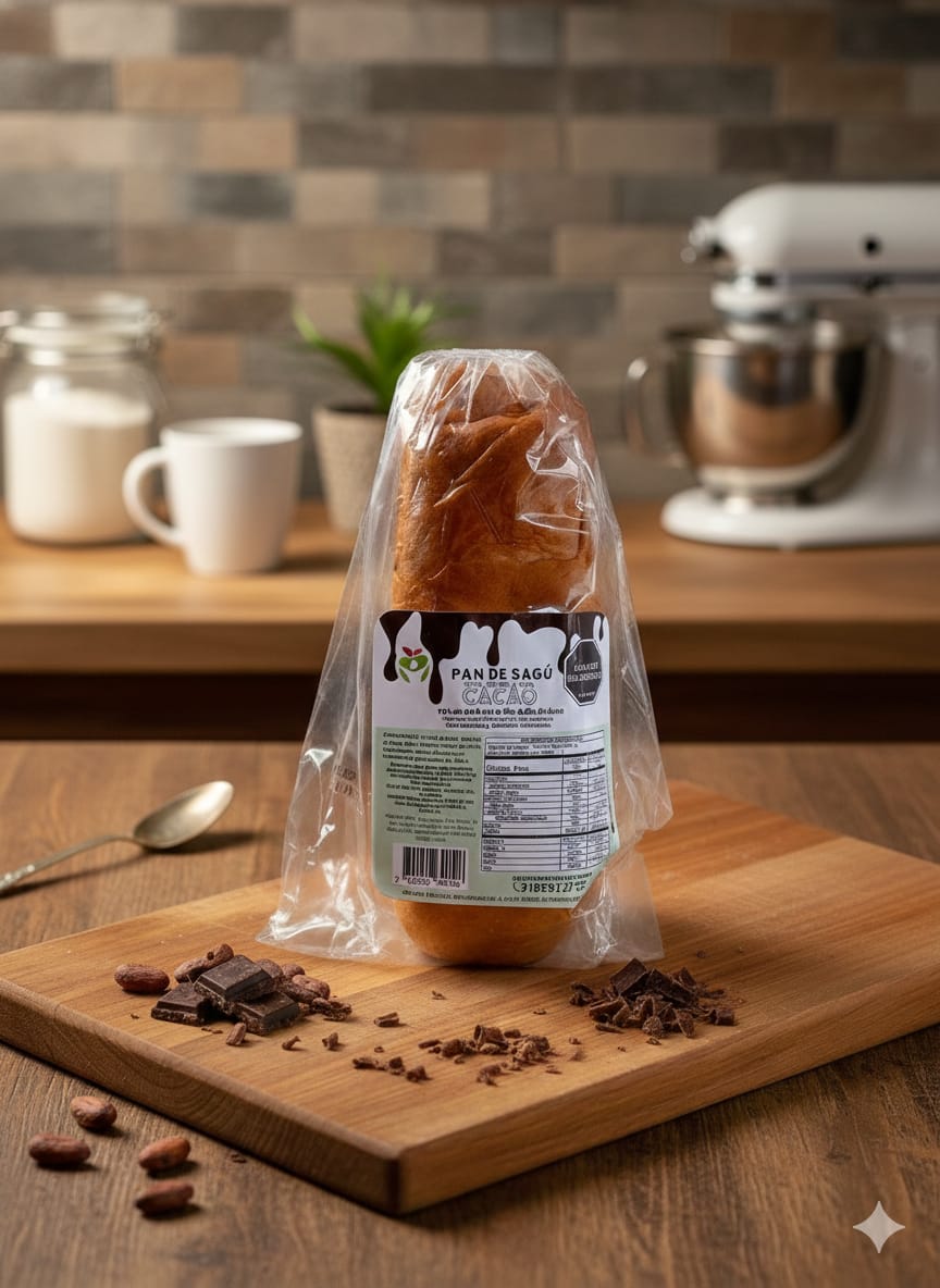 Pan cacao de Sagú, sin gluten, ni azúcar y vegano / 350g