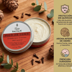 Desodorante natural Pico Loro - Coco Salvaje / Sin aluminio ni bicarbonato 30g
