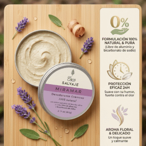 Desodorante natural Miramar 30g / sin aluminio ni bicarbonato/ Coco Salvaje