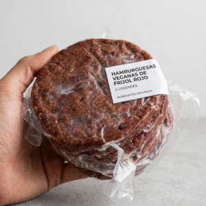 Carne de hamburguesa vegana con frijol rojo / contiene gluten sin soja (4und)